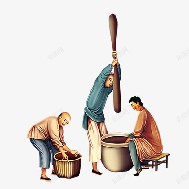 中国古代劳动人民png免抠素材_新图网 https://ixintu.com 一条心 中国 传统制作 劳动 古代 古代制作豆腐流程图 团结合作 手工 手工制作