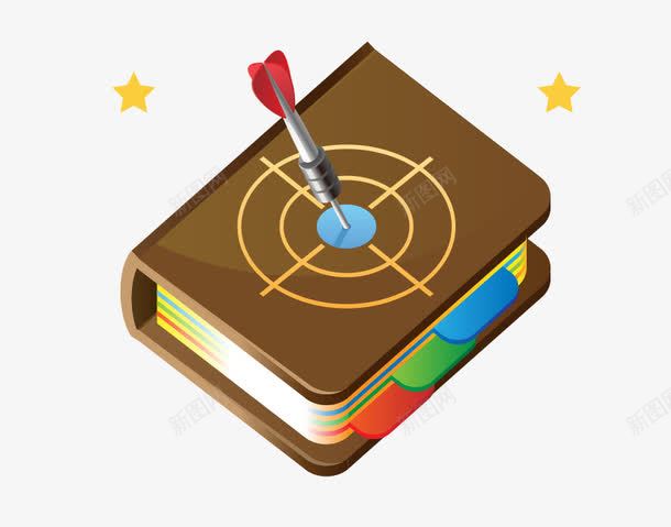 3D立体书籍png免抠素材_新图网 https://ixintu.com 书籍 瞄准准心 矢量书籍 箭头 飞镖 飞镖靶心