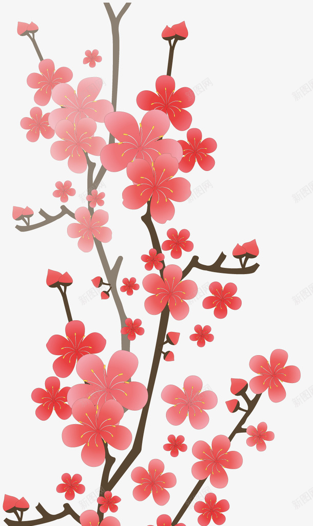 手绘装饰鲜花矢量图ai免抠素材_新图网 https://ixintu.com 手绘 春天 矢量鲜花 花卉 花枝 装饰图案 鲜花 矢量图