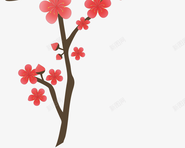 手绘装饰鲜花矢量图ai免抠素材_新图网 https://ixintu.com 手绘 春天 矢量鲜花 花卉 花枝 装饰图案 鲜花 矢量图