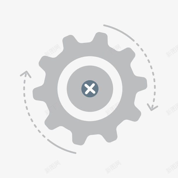 灰色圆形设置旋转元素png免抠素材_新图网 https://ixintu.com 卡通插画 圆形 圆环 灰色 符号 箭头 设置