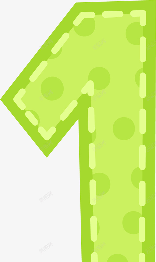 绿色数字1png免抠素材_新图网 https://ixintu.com 1 一个 创意 卡通 手绘 数字 简图 简笔 绿色