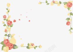 彩色水彩玫瑰花边框高清图片