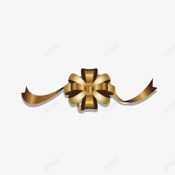 金色简约丝带蝴蝶结装饰png免抠素材_新图网 https://ixintu.com 产品包装 促销 促销海报 喜庆包装 庆典礼包 拉花 礼品包装 礼品结 礼品花 绸带 节庆 节日 花结 装饰丝带 金色蝴蝶结