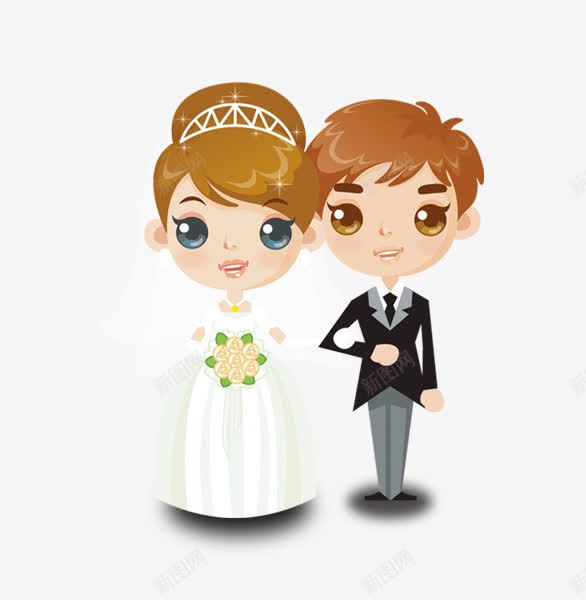 婚庆浪漫名片png免抠素材_新图网 https://ixintu.com 卡通 婚庆 新郎新娘