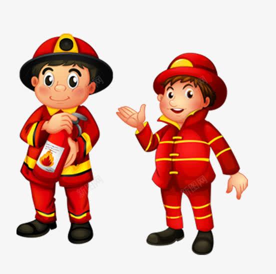 简约卡通小人png免抠素材_新图网 https://ixintu.com 创意 卡通 消防 消防官兵 简约