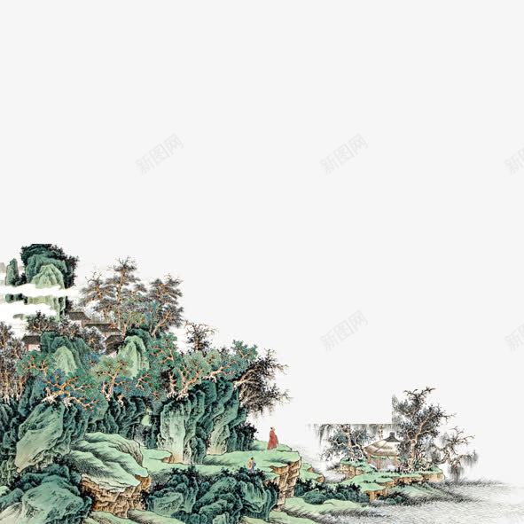 山水画psd免抠素材_新图网 https://ixintu.com 山水画 水墨