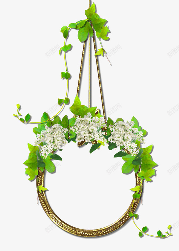 绿色花环png免抠素材_新图网 https://ixintu.com 素材 绿色 花环 边框