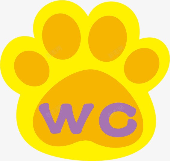 熊掌WCpng免抠素材_新图网 https://ixintu.com 创意门牌 幼儿园 幼儿园文化装饰 托儿所装饰 文化门牌 熊脚印