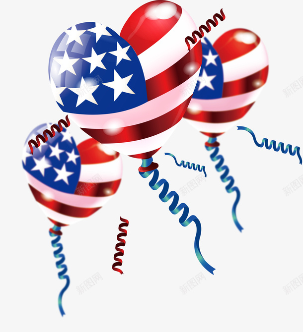 精美的爱心美国国旗气球png免抠素材_新图网 https://ixintu.com 星条旗 气球 爱心 独立日 精美 美国 美国国庆日 美国国旗 美国气球