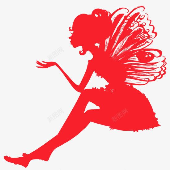 女神节红色剪纸妇女节女子天使精灵png免抠素材_新图网 https://ixintu.com 剪纸 天使 女子 女神 妇女节 精灵 红色