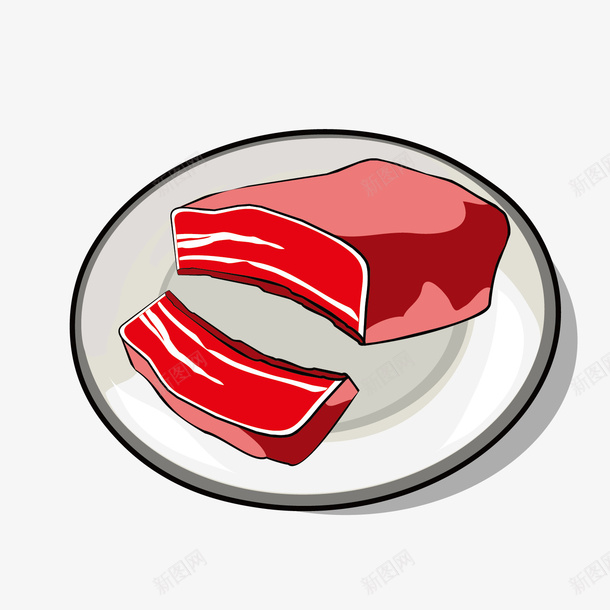 切肉大鱼大肉食材矢量图ai免抠素材_新图网 https://ixintu.com 吃肉 大刀肉 大刀肉辣条 大鱼大肉食材 妈妈大刀肉 盘子 素大刀肉 矢量图
