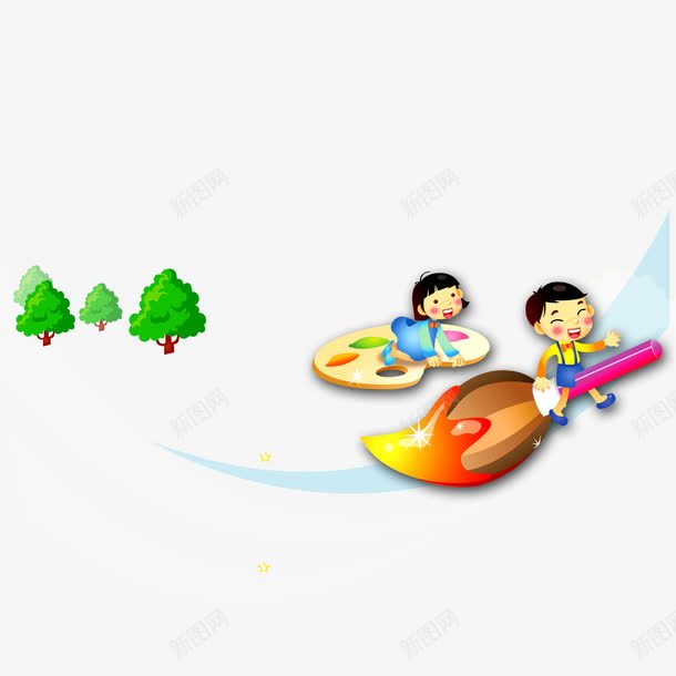 卡通人物画画学习宣传单png免抠素材_新图网 https://ixintu.com 会话 卡通 学习 学校宣传单 学生 彩色 画板 画画 画画的小人 简约 美观 老师 阅读