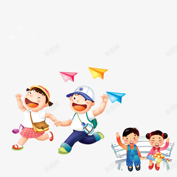 学生放学书包学生管理psd免抠素材_新图网 https://ixintu.com 书包 凳子 卡通 学生 学生管理 开心 彩色 放学 飞机