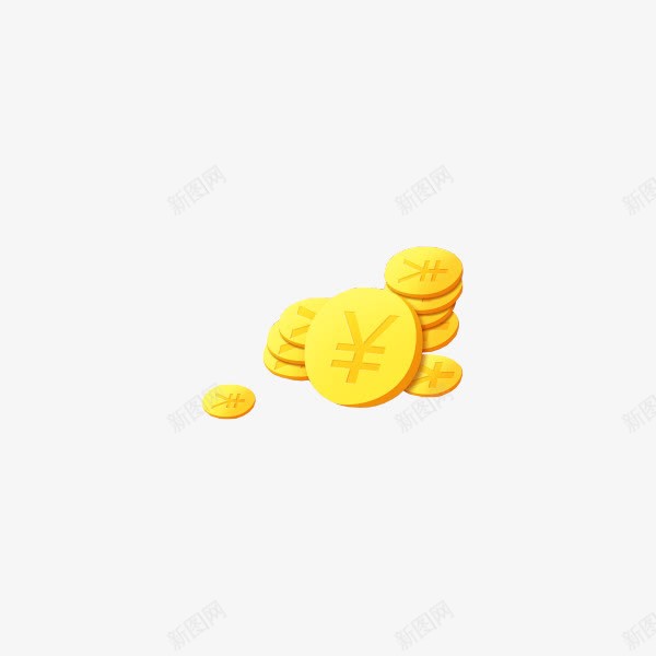 简约金币png免抠素材_新图网 https://ixintu.com 卡通 财富 返利 金币雨 黄色