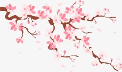 卡通手绘浪漫樱花装饰矢量图素材