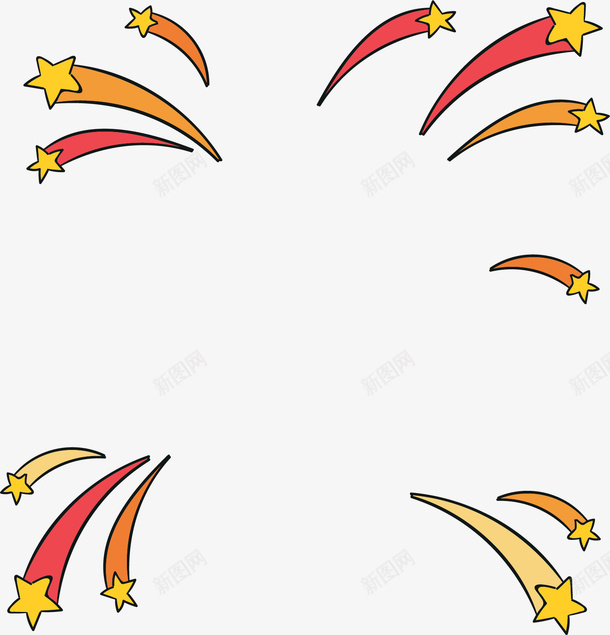 星星轨迹装饰边框矢量图ai免抠素材_新图网 https://ixintu.com 星星装饰框 星星轨迹 星星边框 矢量png 轨迹 飞舞的星星 矢量图