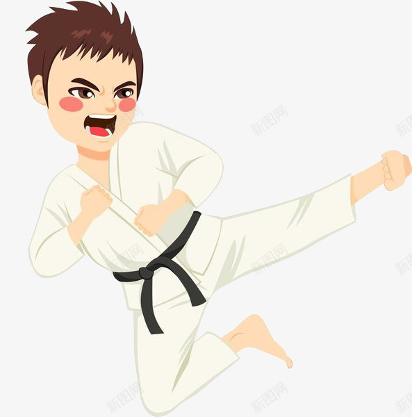 跳起踢腿的男孩png免抠素材_新图网 https://ixintu.com PK 决斗 对抗 战斗 抗击 搏斗 格斗 格斗游戏 武术 跆拳道 踢腿