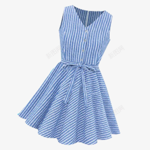 蓝色条纹装饰服装装饰图png免抠素材_新图网 https://ixintu.com 免抠图 女装 女裙 服装 条形装饰 蓝色底纹 裙子