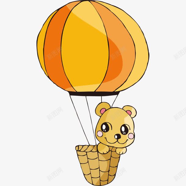 热气球里的卡通小熊png免抠素材_新图网 https://ixintu.com 动物 动物插画 卡通动物 卡通小熊 小熊 热气球 矢量动物