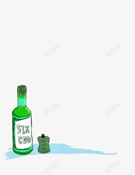 花露水和风油精png免抠素材_新图网 https://ixintu.com 卡通 手绘 止痒 绿色 风油精