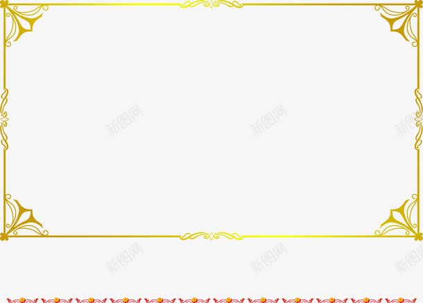 欧式金色方形边框png免抠素材_新图网 https://ixintu.com 方形 欧式 边框 金色 金色边边