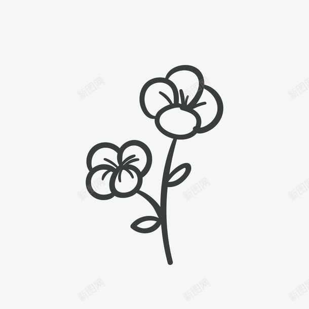 卡通手绘花黑色小清新png免抠素材_新图网 https://ixintu.com 填色练习 婚礼 小清新 手绘花朵卡通手绘 浪漫 爱情 简约 结婚 花卉 花卉花朵 装饰边框纹理 边框 黑白线条花