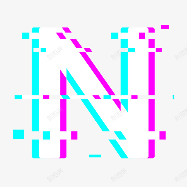 抖音风格英文字母Npng免抠素材_新图网 https://ixintu.com logo 彩色叠加 抖音图标 抖音风格 紫色 英文字母N 英文字母大写N 蓝色 蓝色紫色叠印