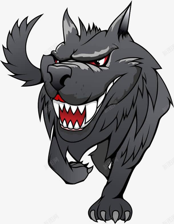 手绘凶狠的恶狼png免抠素材_新图网 https://ixintu.com 凶狠表情 卡通手绘 危险 呲牙咧嘴 教育 盯 装饰