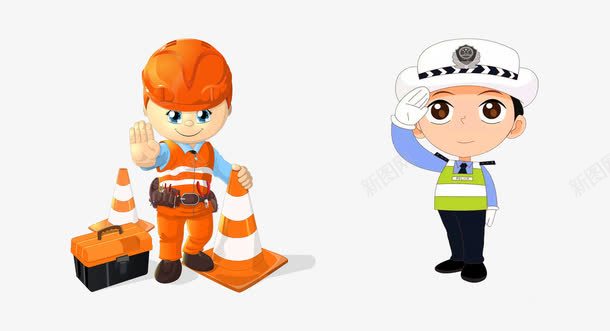 手绘插画卡通交警道路工人png免抠素材_新图网 https://ixintu.com 119展板 创意 卡通创意 消防培训 消防宣传栏 消防日展板 消防海报
