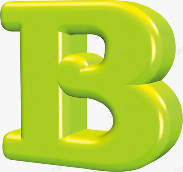 绿色立体可爱字母Bpng免抠素材_新图网 https://ixintu.com 可爱 字母 立体 绿色