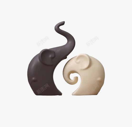 陶瓷情侣象摆设png免抠素材_新图网 https://ixintu.com 产品实物 客厅柜酒柜摆件 家居装饰品 工艺品