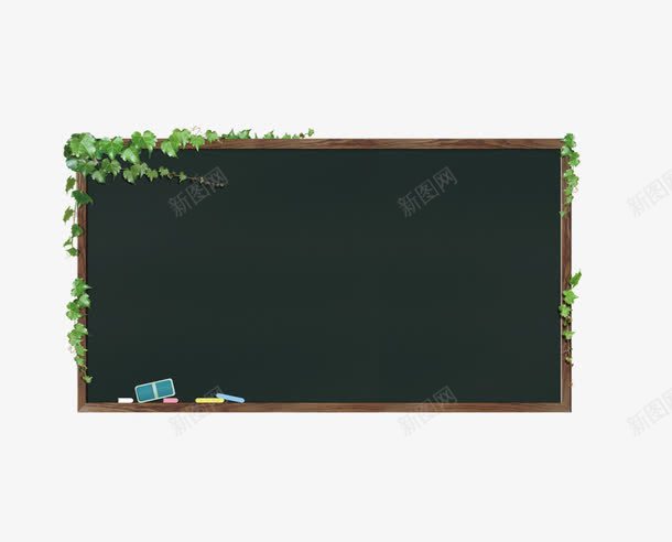 绿色黑板png免抠素材_新图网 https://ixintu.com 卡通 卡通黑板 培训 学术展示 学校 小黑板 教学 教育 校园 绿叶 课件 黑板 黑板图 黑板墙 黑板效果图