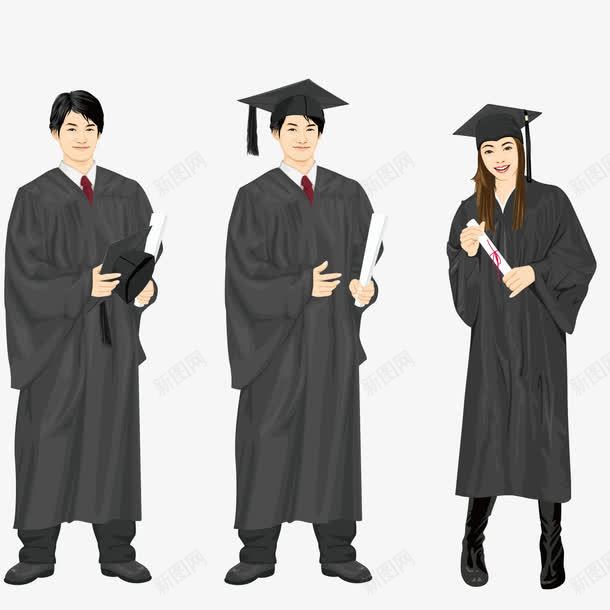 穿学士服的毕业生png免抠素材_新图网 https://ixintu.com 卡通毕业生 学位 学士学位 学士服 学生 毕业生