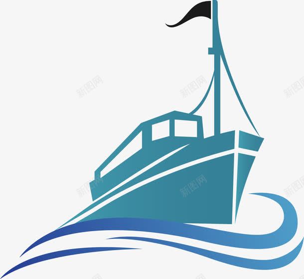 蓝色货船png免抠素材_新图网 https://ixintu.com 卡通货船 帆船 海运 海运物流 矢量货船 船 船只 货船 运输