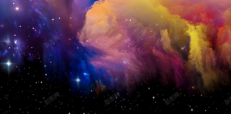 星空大图H5背景jpg设计背景_新图网 https://ixintu.com H5 h5 彩云 彩色 星云 星海 星空 星际 梦幻 浪漫 黑色