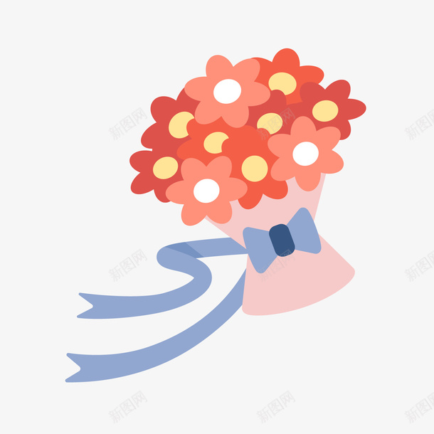 婚礼装饰手捧花png免抠素材_新图网 https://ixintu.com 一束花 卡通花朵 婚礼装饰 捧花 红色花朵