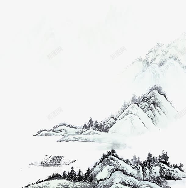 山水风格水墨画画png免抠素材_新图网 https://ixintu.com 山水 水墨 画画 风格