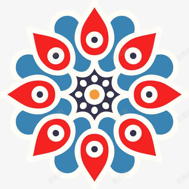 少数民族花纹png免抠素材_新图网 https://ixintu.com 少数民族 民族风 矢量图案 红色 蓝色 装饰图案 高级卡片