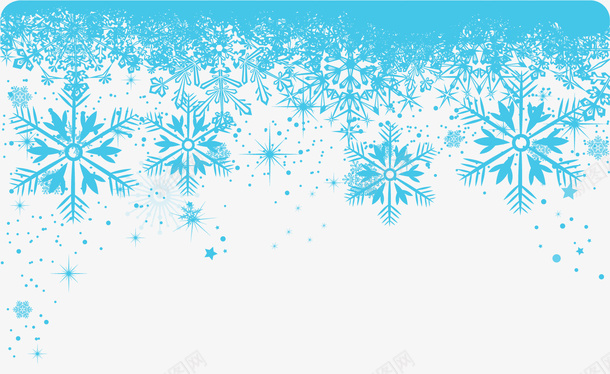 蓝色雪花可爱花边png免抠素材_新图网 https://ixintu.com 冬天 简笔画 蓝色 雪花