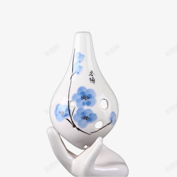 陶笛乐器6孔中音C调蓝梅png免抠素材_新图网 https://ixintu.com 中国风 乐器 产品实物 民族乐器 笛 陶笛 音乐