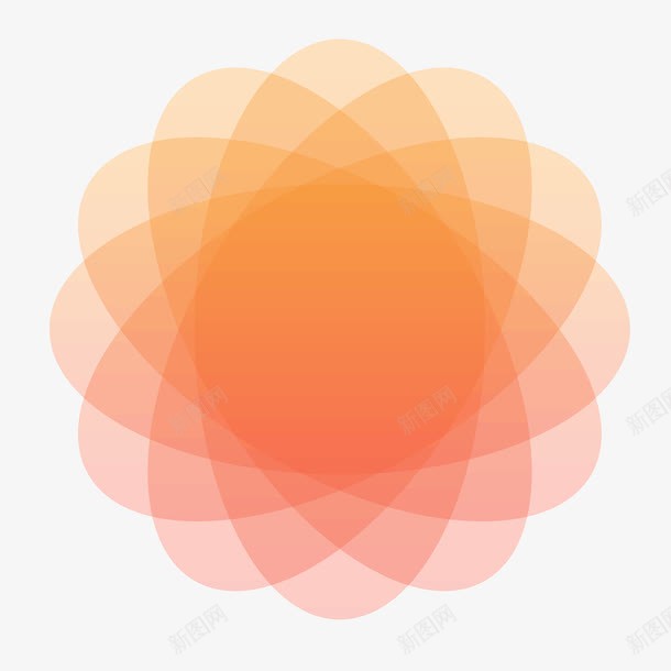 椭圆叠加几何png免抠素材_新图网 https://ixintu.com 几何图形 几何色彩 图案 椭圆 渐变结合 渐变色壁纸