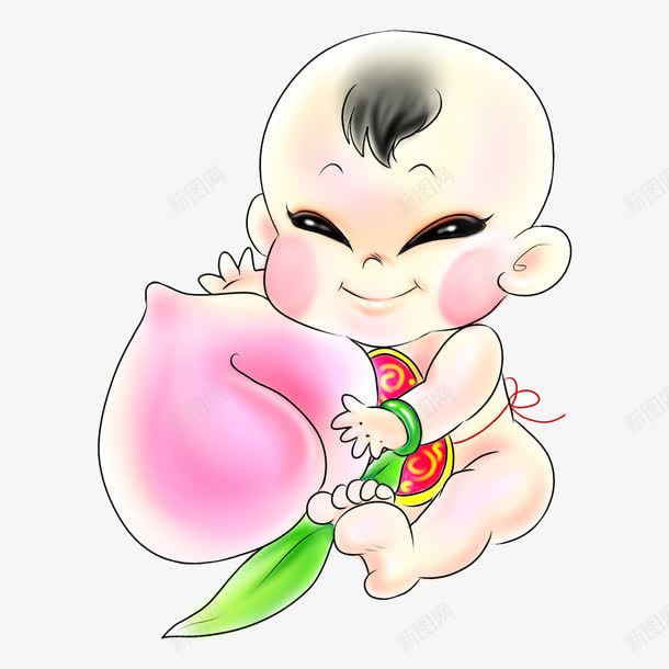 长寿娃娃60大寿png免抠素材_新图网 https://ixintu.com 60大寿 喜庆 娃娃 祝福 红色 老人生日 艺术字 蟠桃 黄色