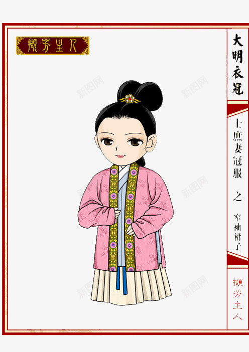 大明衣冠窄袖褙子png免抠素材_新图网 https://ixintu.com 中国风 传统 古典 大明衣冠 文化 服饰 窄袖褙子