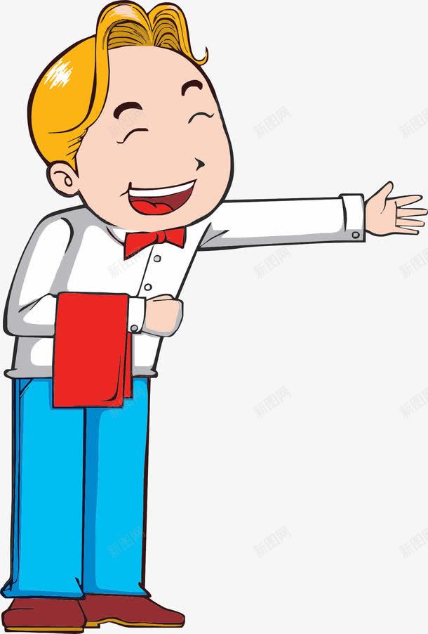 餐厅服务员的欢迎光临矢量图ai免抠素材_新图网 https://ixintu.com 手绘 服务员 服务项目 男服务生 矢量图 请进 餐厅