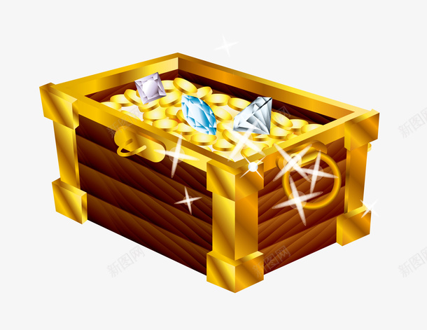 投资金币宝箱金币矢量图ai免抠素材_新图网 https://ixintu.com ui金币 上升金币 下落金币 五一金币 捧金币 淘金币店招 红包和金币 送淘金币 黄色金币 矢量图