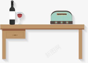 桌子png免抠素材_新图网 https://ixintu.com 室内装饰 平面设计 手绘家居 桌子 装饰图案