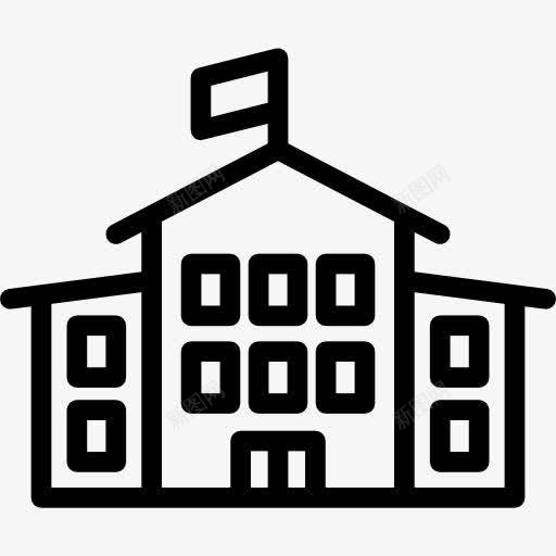 学校的建筑标志图标png_新图网 https://ixintu.com 中学 学校剪影 学者 小学 建筑 教学 教师 研究