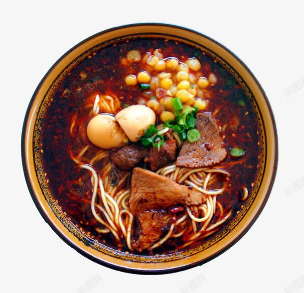 卤肉面png免抠素材_新图网 https://ixintu.com 传统美食 川味面 杂酱面 碗豆面 面条 餐饮美食