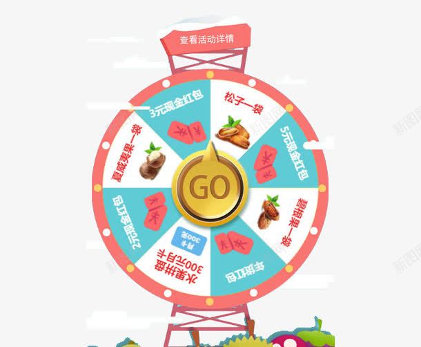 干果店红包干货抽奖png免抠素材_新图网 https://ixintu.com 干果 抽奖 转盘